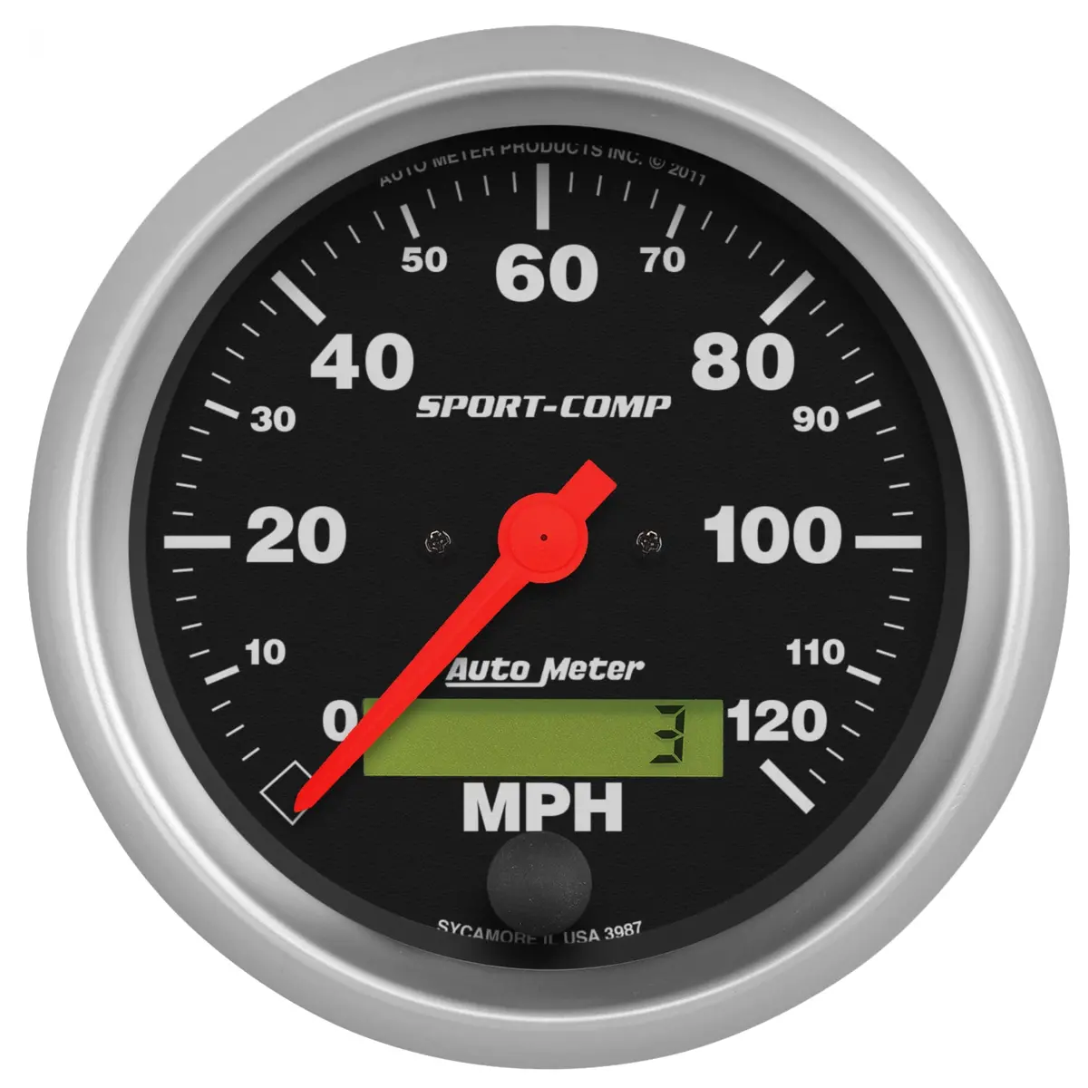 3-3/8 In. Speedometer 0-120 Mph Sport-Comp 1