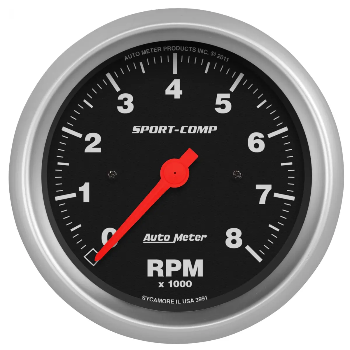 3-3/8 In. In-Dash Tachometer 0-8000 Rpm Sport-Comp 1