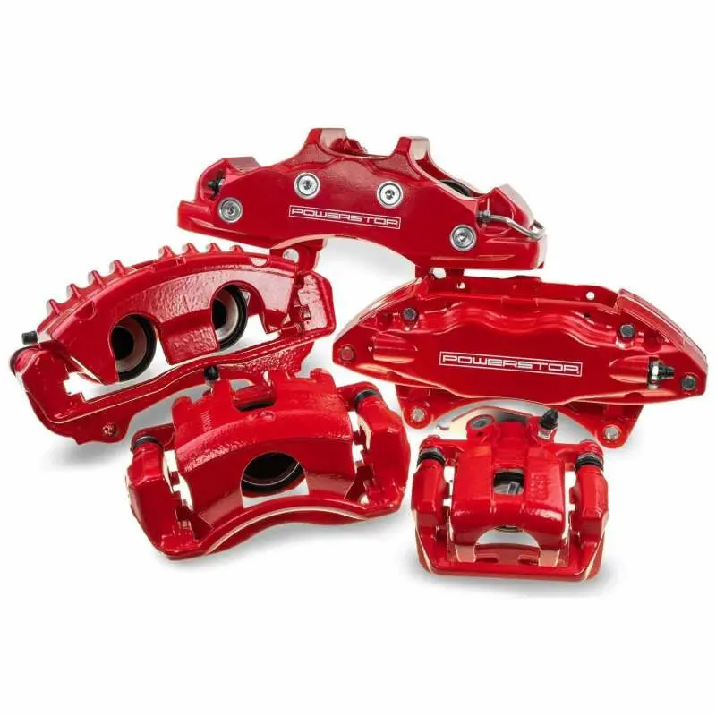 Power Stop 08-14 Subaru Tribeca Rear Red Caliper W/Bracket - Pair 1