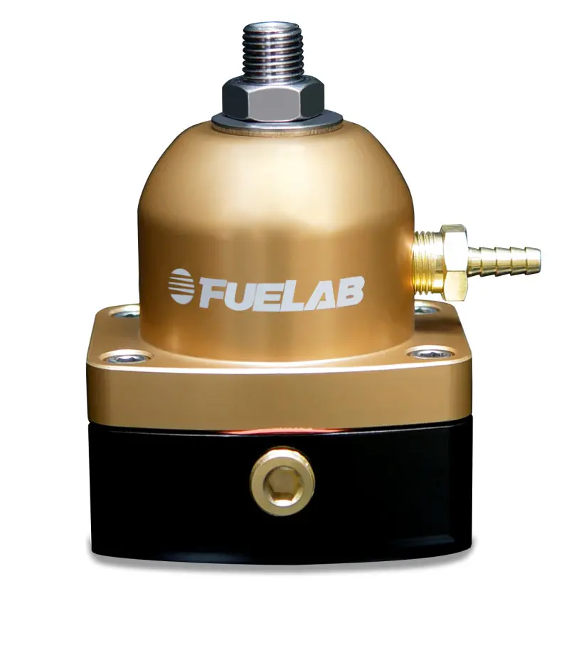 Fuelab 535 Adjustable Tbi Fuel Pressure Regulator — 10–25 Psi Range, Dual -6An Inlets, Single -6An Return (Gold Finish) 1