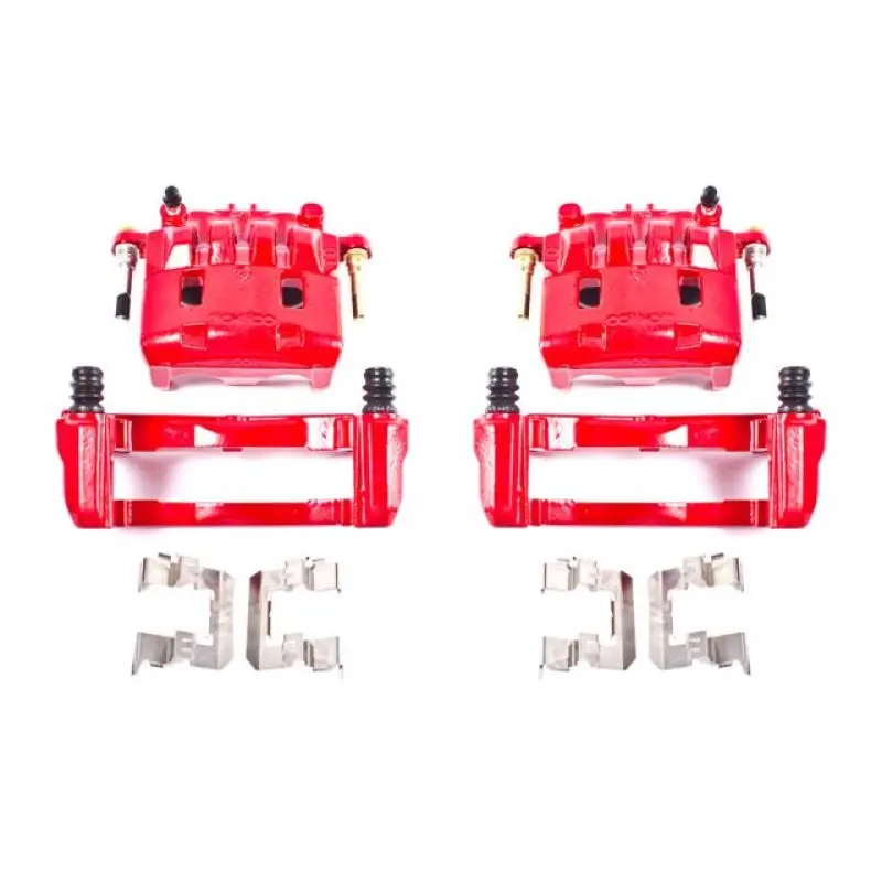 Power Stop 16-17 Subaru Crosstrek Front Red Calipers W/Brackets - Pair 1