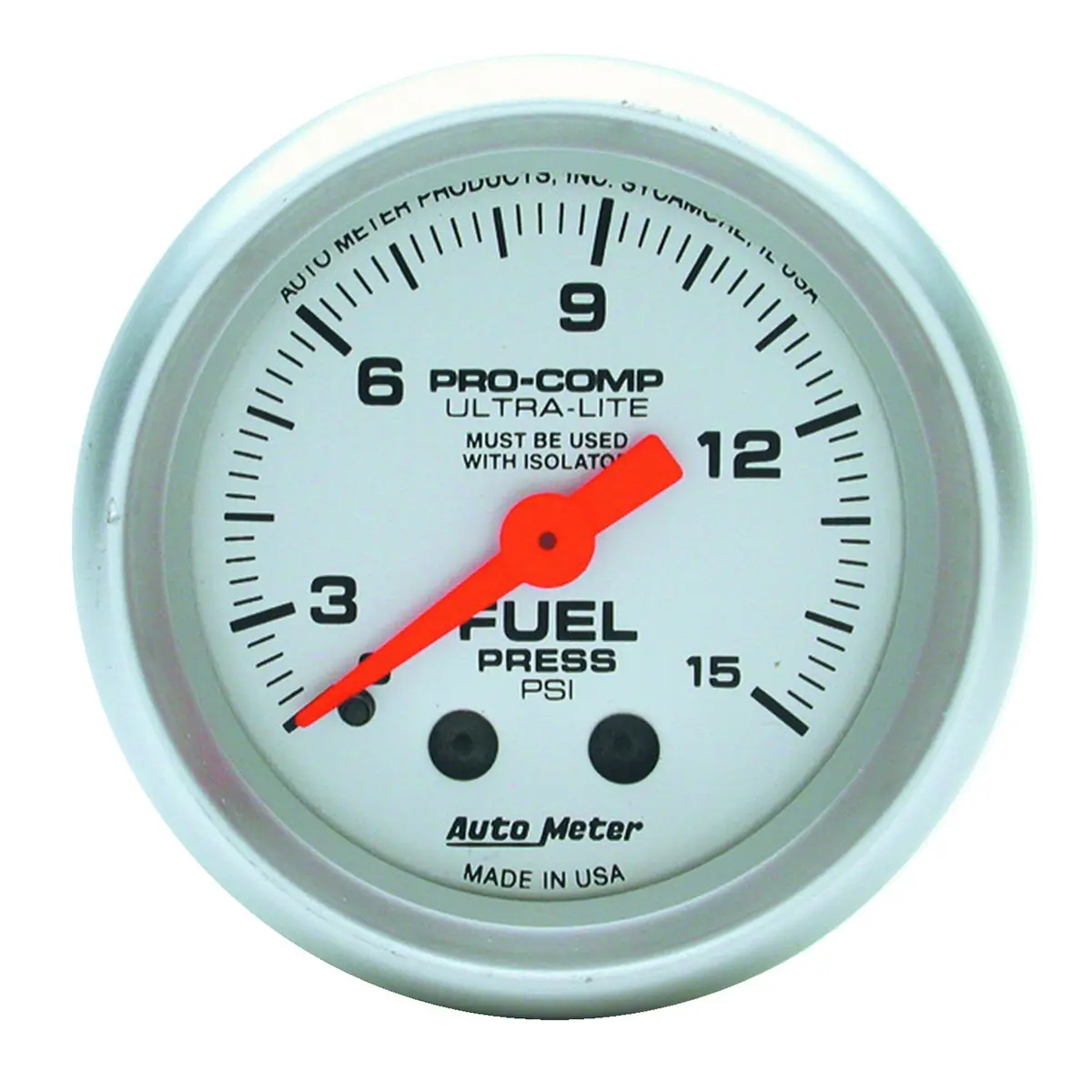 2-1/16 In. Fuel Pressure 0-15 Psi Ultra-Lite 1