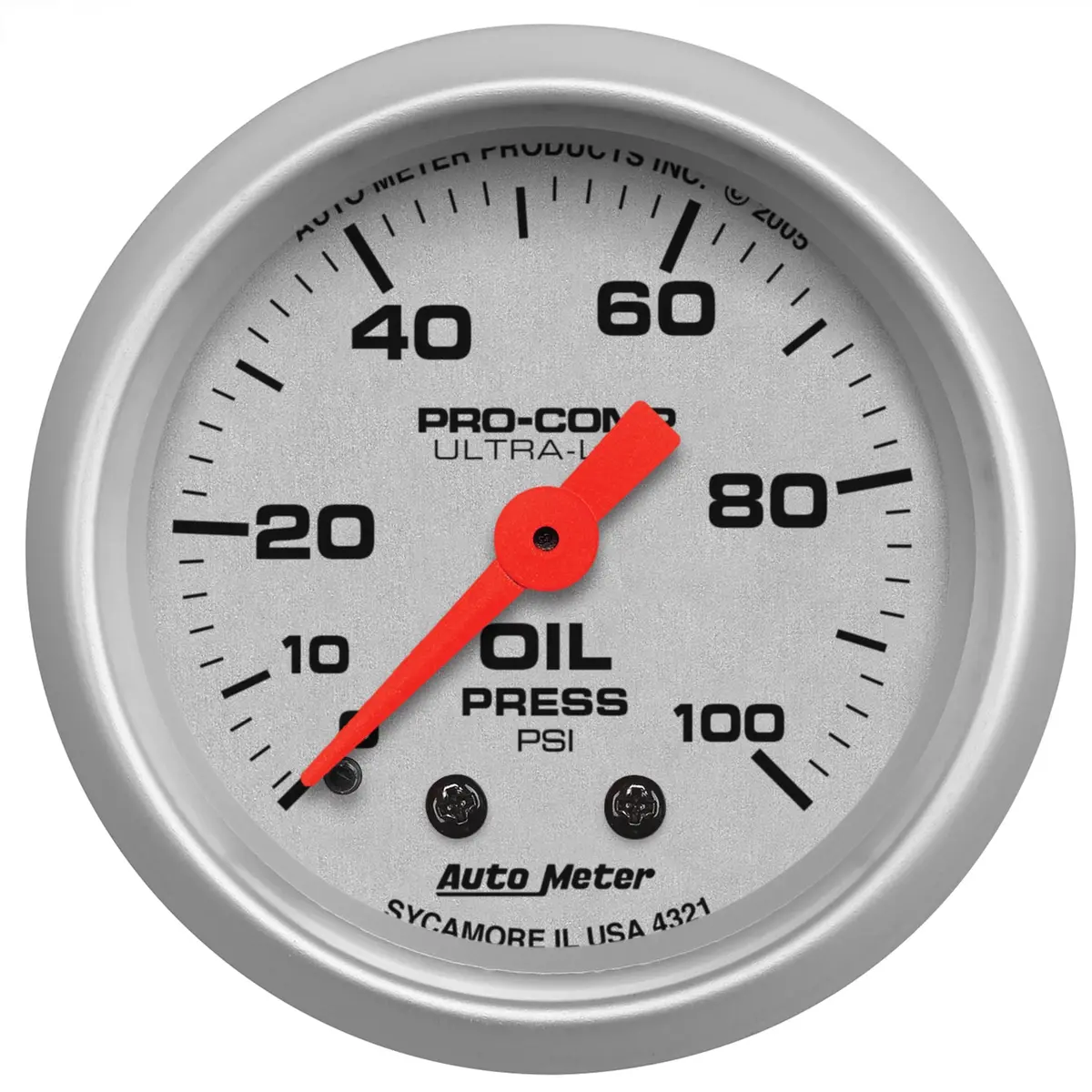 2-1/16 In. Oil Pressure 0-100 Psi Ultra-Lite 1