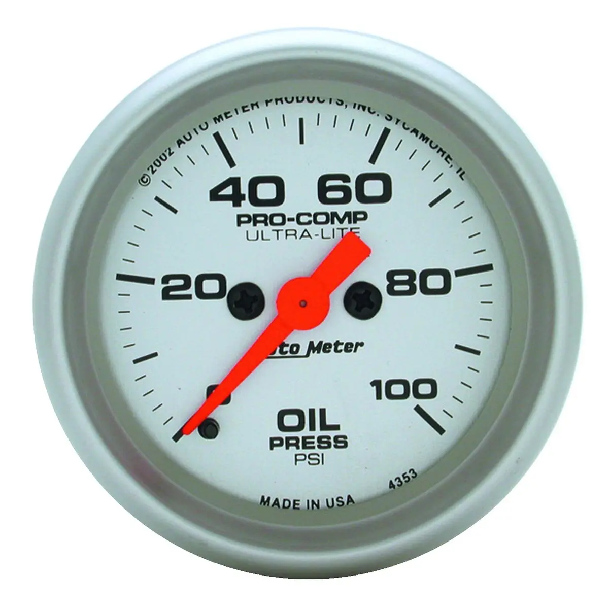 2-1/16In Oil Pressure 0-100 Psi Ultra-Lite 1