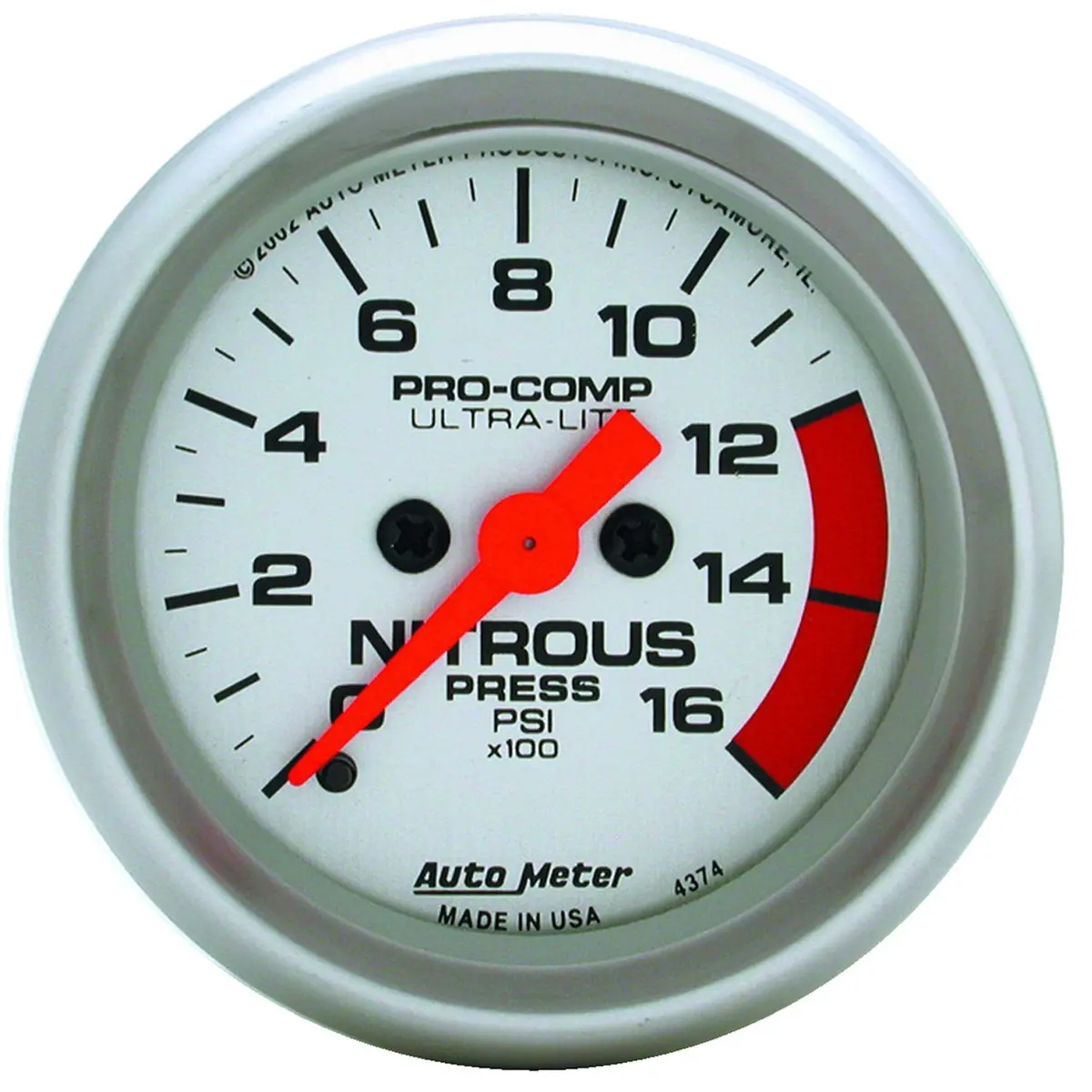 2-1/16 In. Nitrous Pressure 0-1600 Psi Ultra-Lite 1
