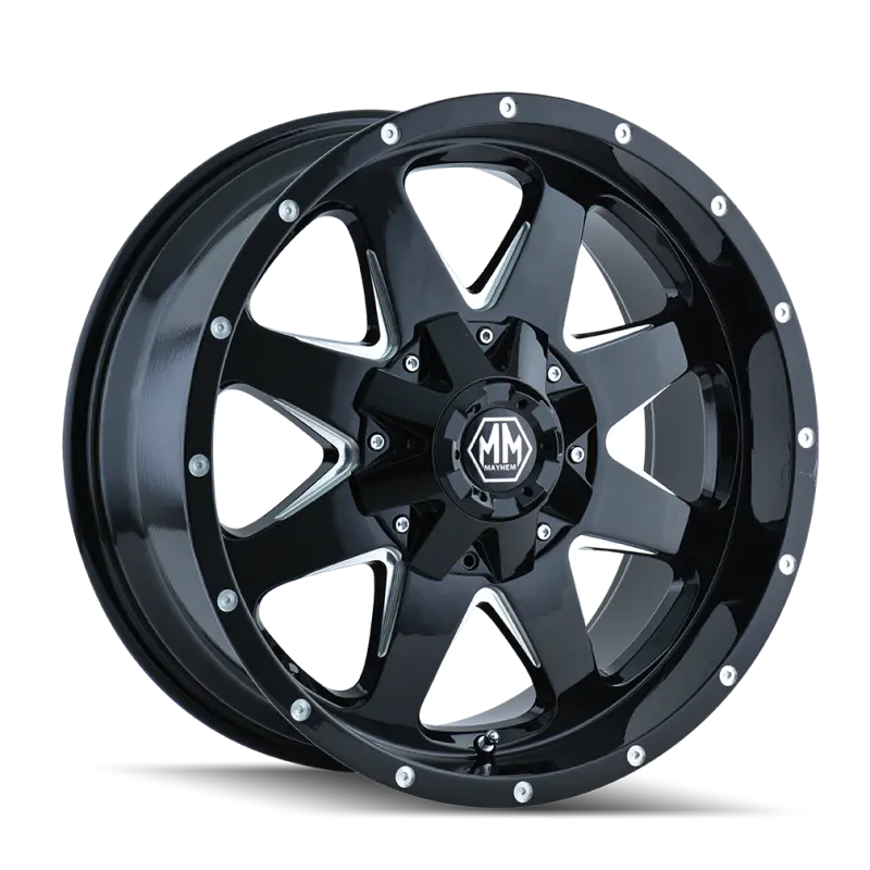Mayhem 8040 Forged Monoblock Wheel – 18X9", 8X165.1, -12Mm Offset, 130.8Mm Hub, Black W/ Machined Spokes 1