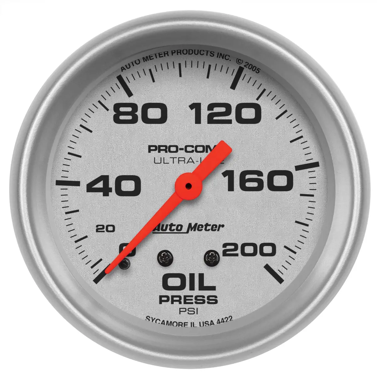 2-5/8 In. Oil Pressure 0-200 Psi Ultra-Lite 1