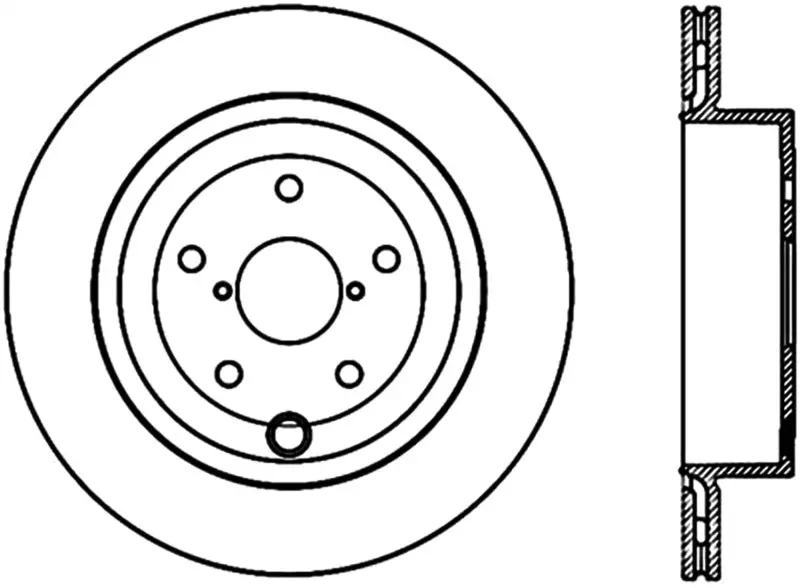 Stoptech 08+ Subaru Sti (Will Not Fit 05-07) Slotted & Drilled Sport Brake Rotor 1