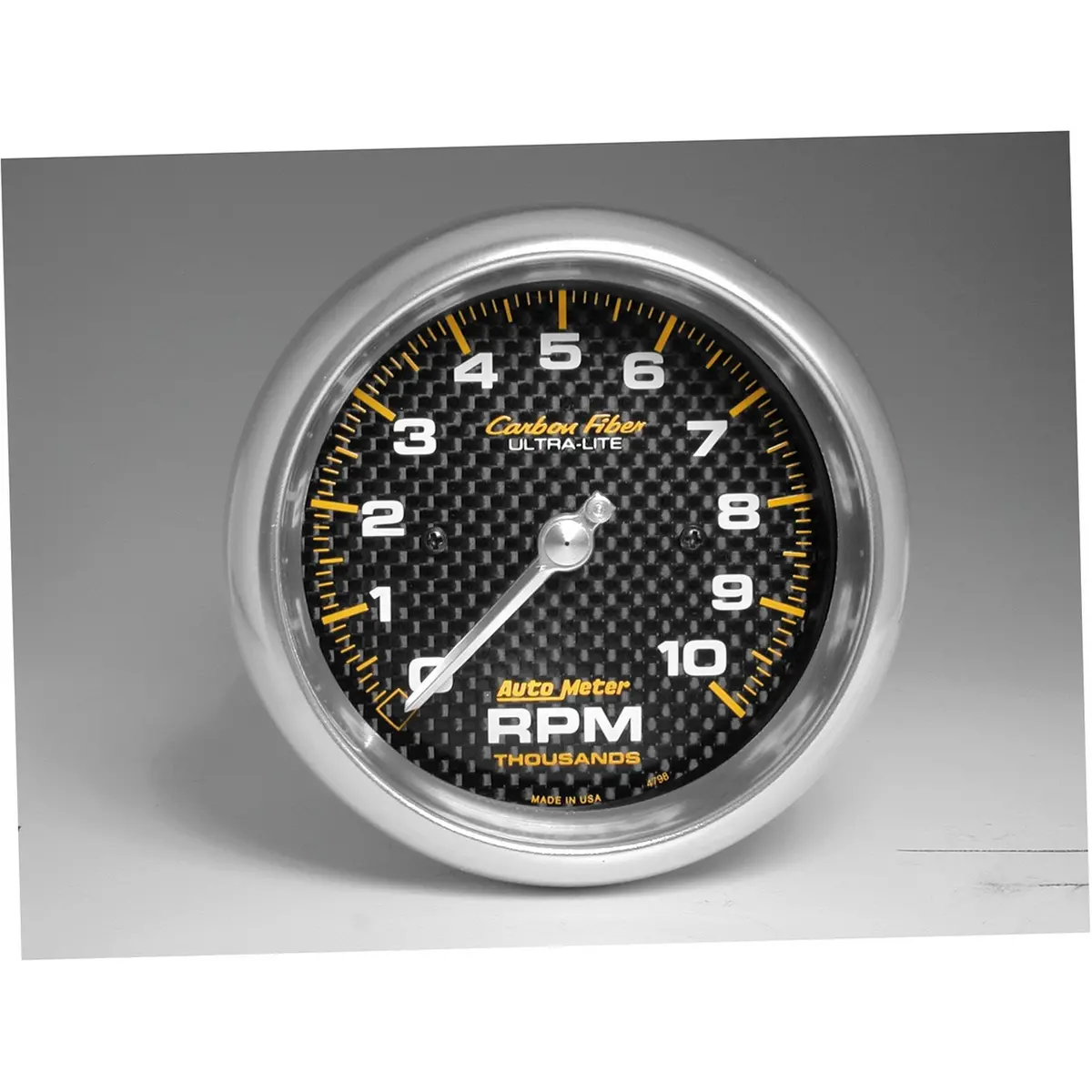 3-3/8 In. In-Dash Tachometer 0-10000 Rpm Carbon Fiber 1