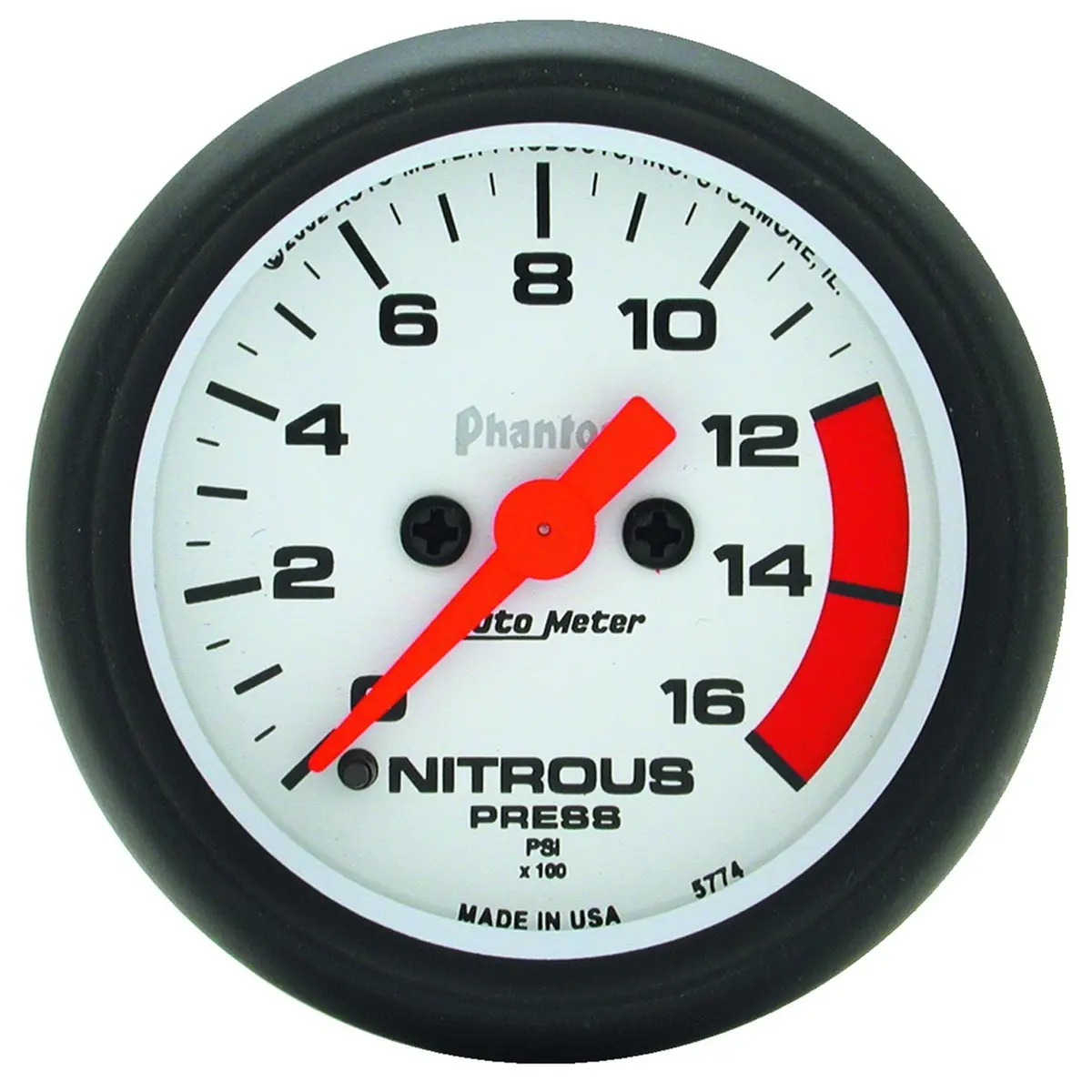 2-1/16 In. Nitrous Pressure 0-1600 Psi Phantom 1
