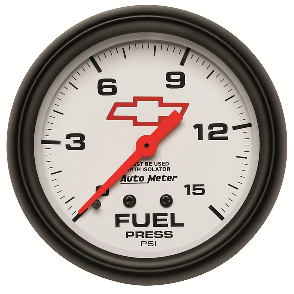 2-5/8 In. Fuel Pressure W/ Isolator 0-15 Psi Gm White 1