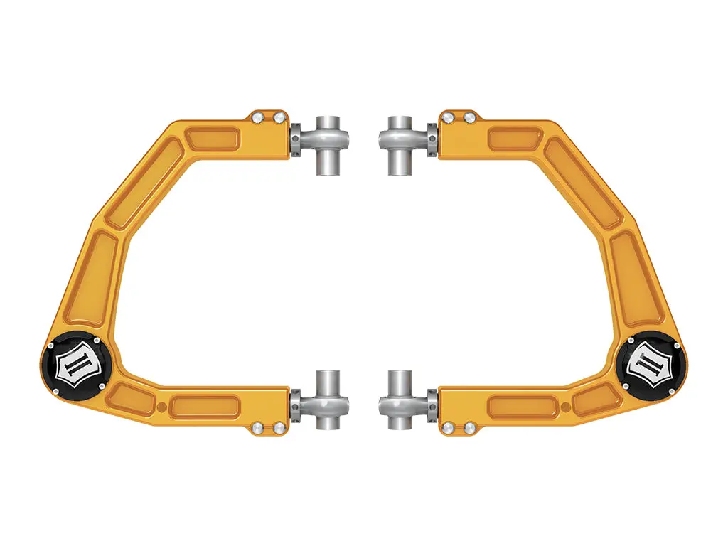 Icon 2024 Toyota Tacoma/2024 Toyota Land Cruiser 250 Series Front Billet Upper Control Arms W/ Delta Joint Pro Gold Anodizing 1