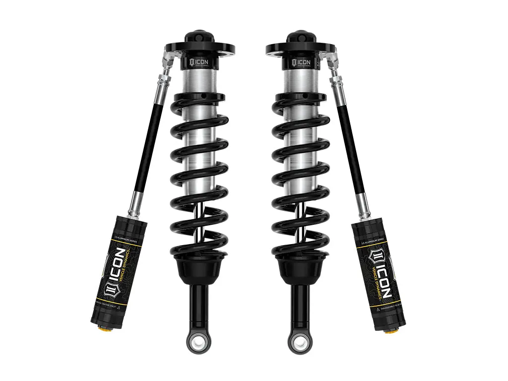 Icon 2022-2023 Toyota Tundra 5-6" Lift 2.5 Remote Reservoir Front Coilover Kit Pair 1