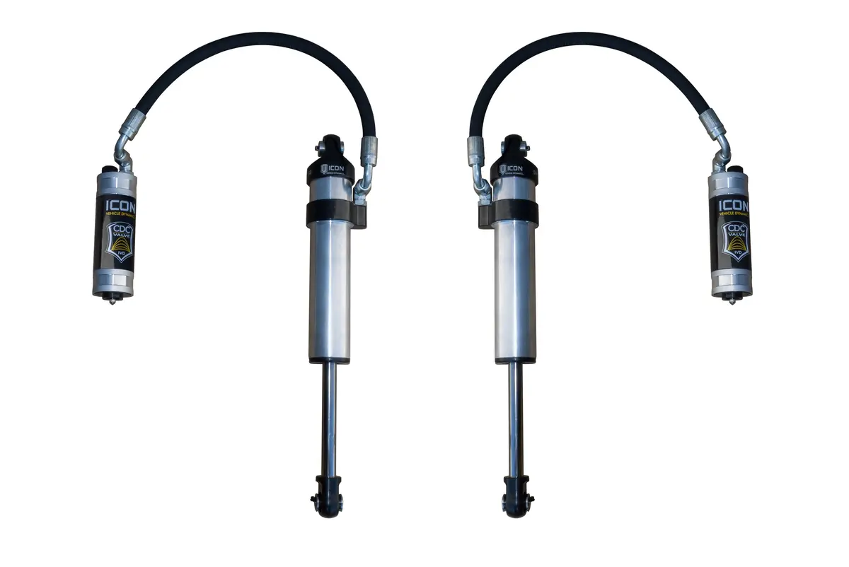 Icon 2003-2024 Toyota 4Runner/2005-2023 Toyota Tacoma/2007-2014 Toyota Fj Cruiser Front 2.5 Vs Stock Width Remote Reservoir W/ Cdcv Secondary Shocks Pair 1