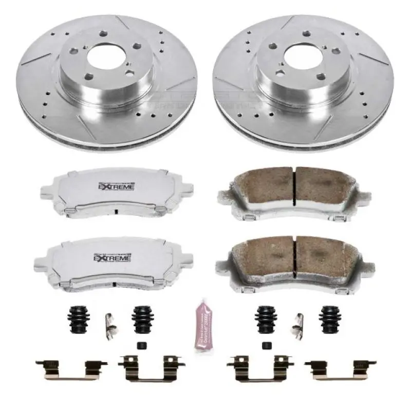 Power Stop 98-02 Subaru Forester Front Z26 Street Warrior Brake Kit 1