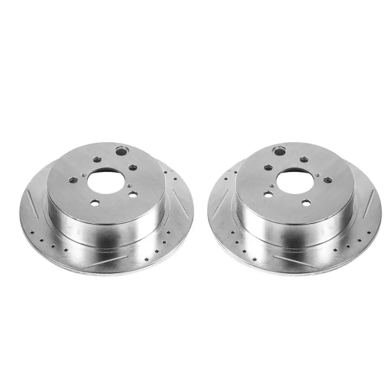 Power Stop 16-19 Subaru Crosstrek Rear Evolution Drilled & Slotted Rotors - Pair 1