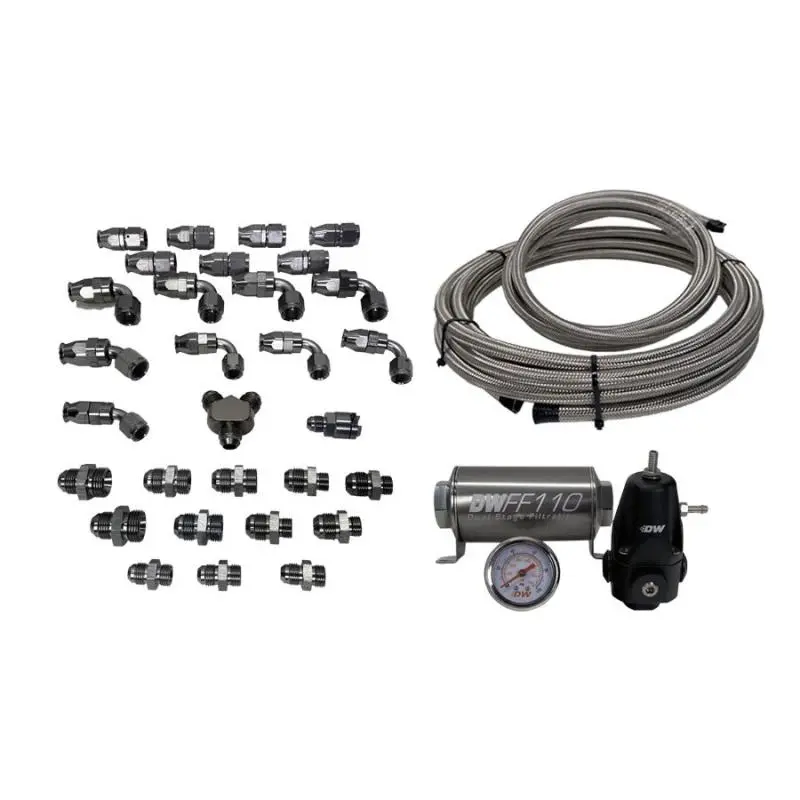 Deatschwerks 08+ Subaru Wrx/Sti X2 Series Pump Module -8An Feed W/ -6An Return Ptfe Plumbing Kit 1