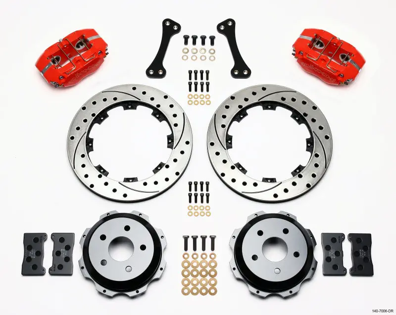 Wilwood Dynapro Rear Kit 12.19In Drilled Red Subaru Impreza Wrx 1