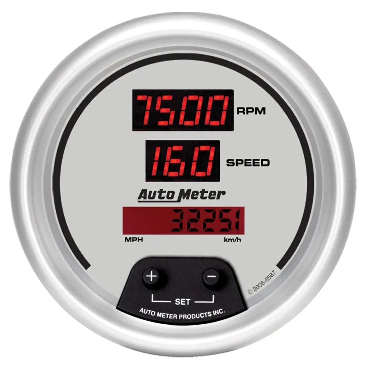 3-3/8 In. Tachometer/Speedometer Combo 10K Rpm/260 Mph/260 Km/H Ultra-Lite Digital 1