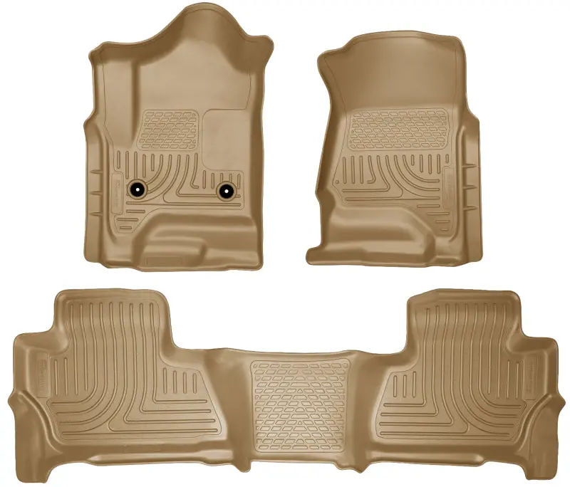 Husky Liners Weatherbeater Floor Liner Combo — Tan, Front & Second-Row For 2015 Chevy/Gmc Suburban & Yukon Xl 1