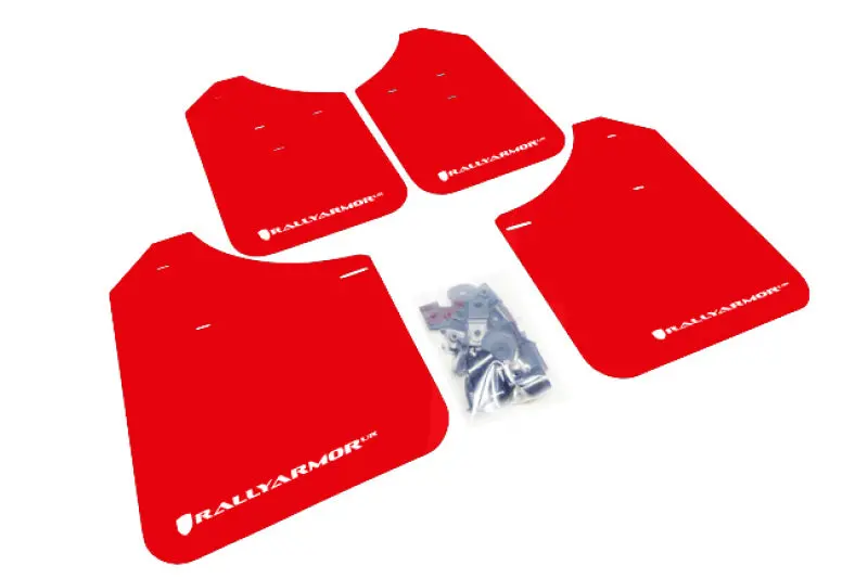 Rally Armor 02-07 Subaru Wrx/Sti/Rs/2.5I (Wagons Req. Mod.) Red Ur Mud Flap W/White Logo 1