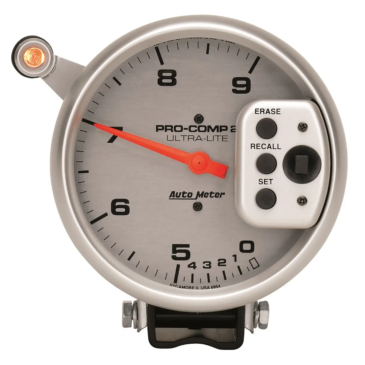 5 In. Tachometer 0-9000 Rpm Pedestal W/ Quick Lite Dual Range W/Peak Memory Ultra-Lite 1