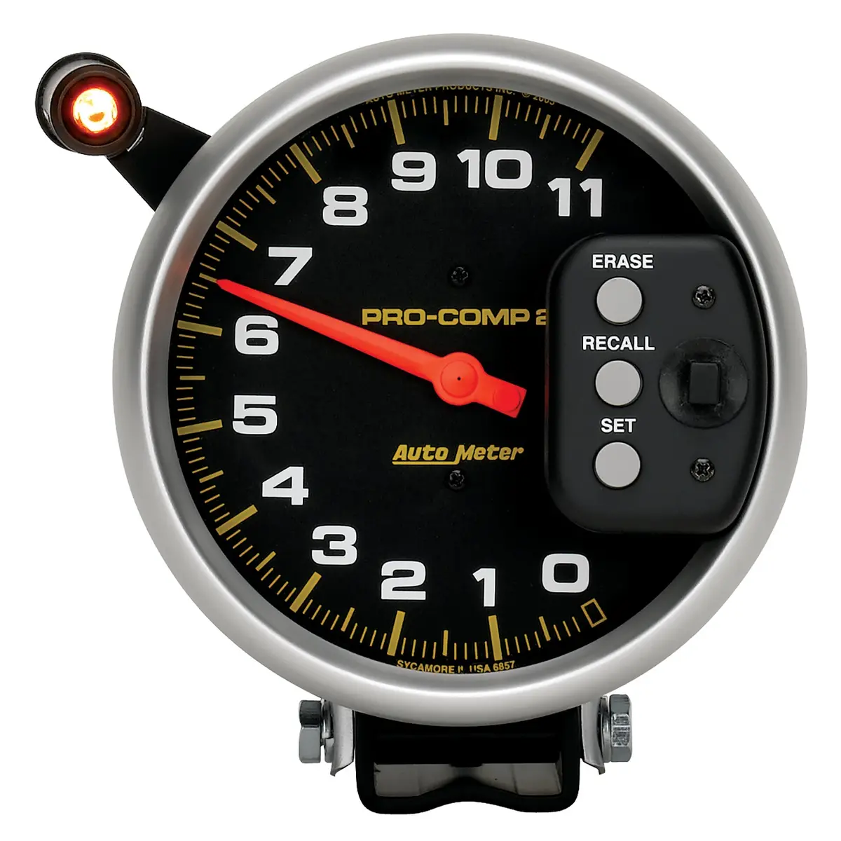 5 In. Tachometer 0-11000 Rpm Pedestal W/ Quick Lite & Peak Memory Pro-Comp 1