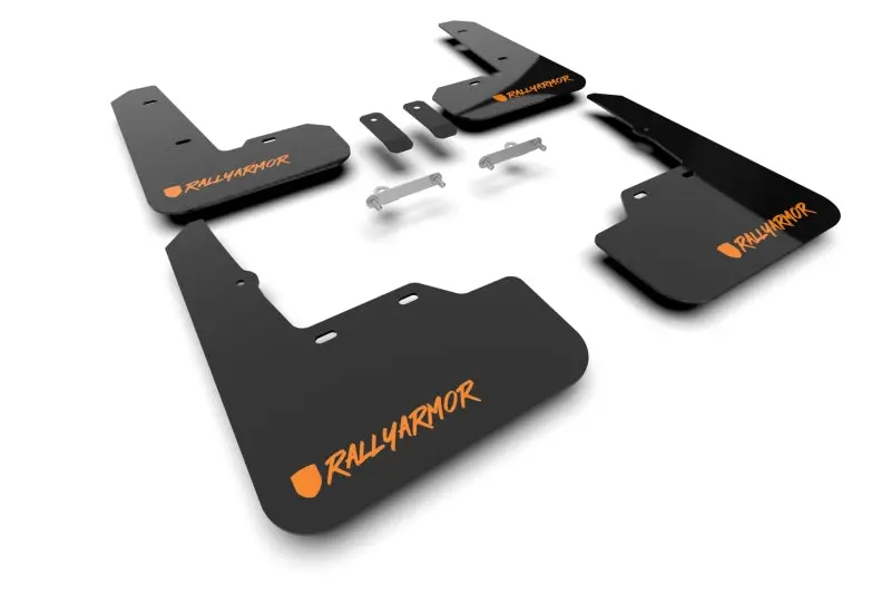 Rally Armor 22-26 Subaru Wrx Black Ur Mud Flap Altered Font Orange Logo 1