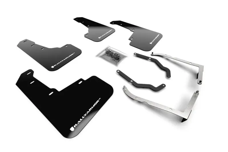 Rally Armor 18-23 Subaru Crosstrek Black Ur Mud Flap W/White Logo 1
