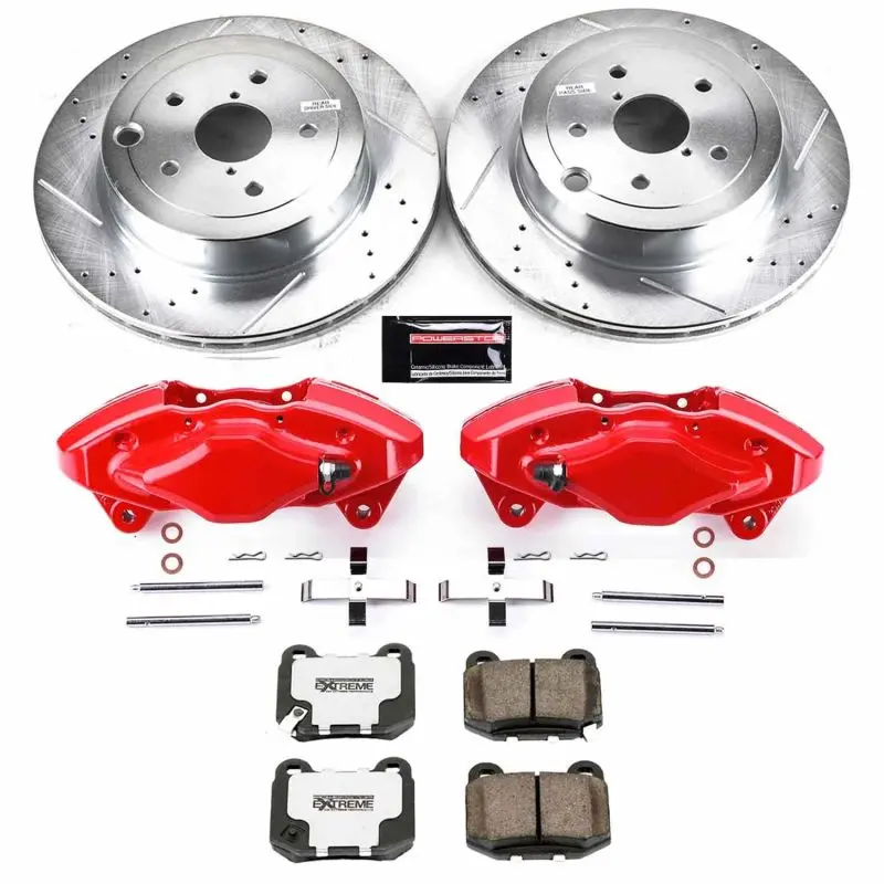 Power Stop 08-14 Subaru Impreza Rear Z26 Street Warrior Brake Kit W/Calipers 1