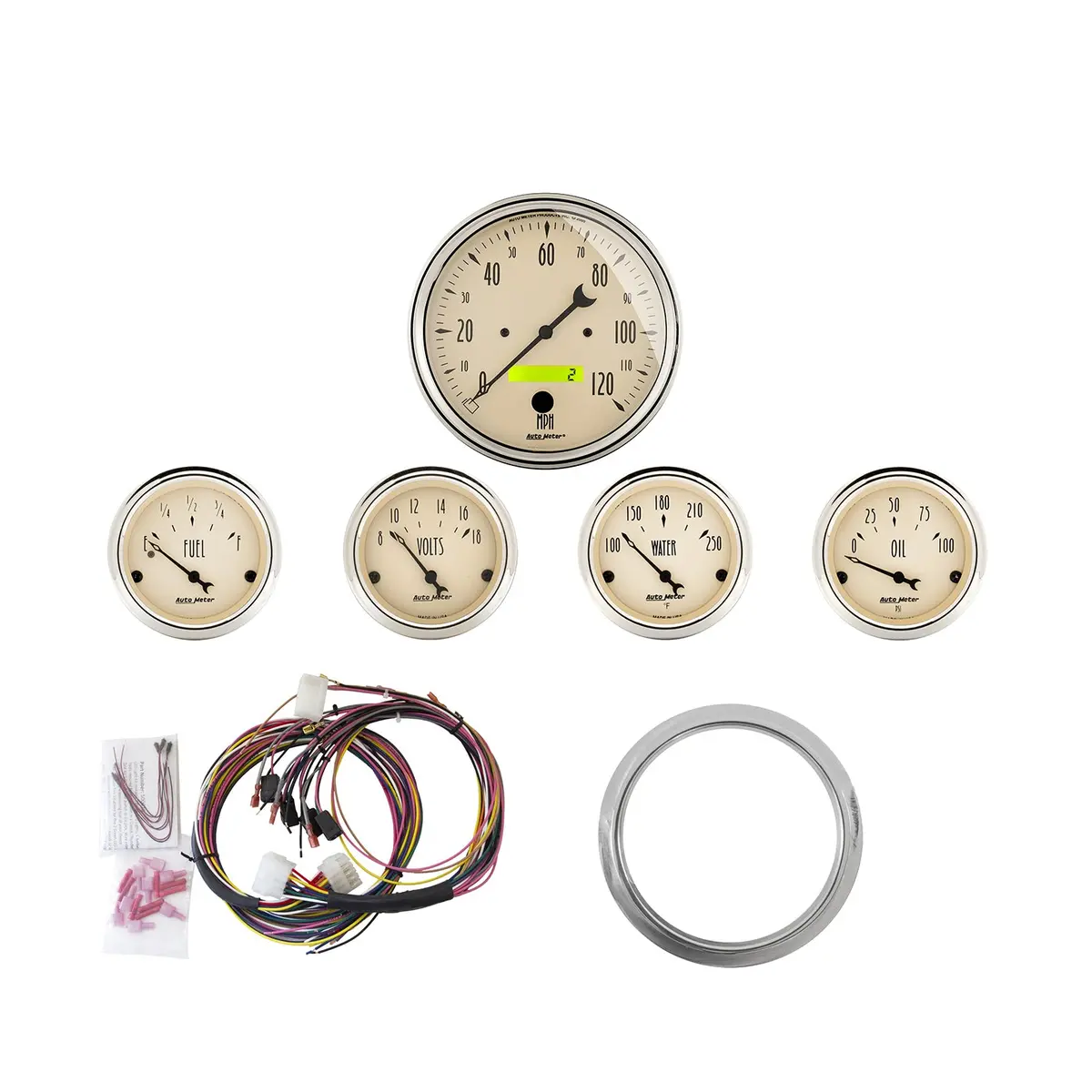 5 Gauge Direct-Fit Dash Kit Chevy Car 59-60 Antique Beige 1