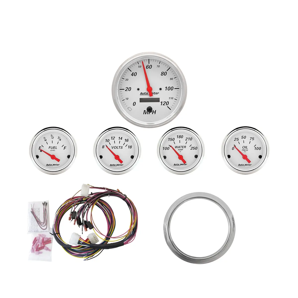 5 Gauge Direct-Fit Dash Kit Chevy Car 59-60 Arctic White 1