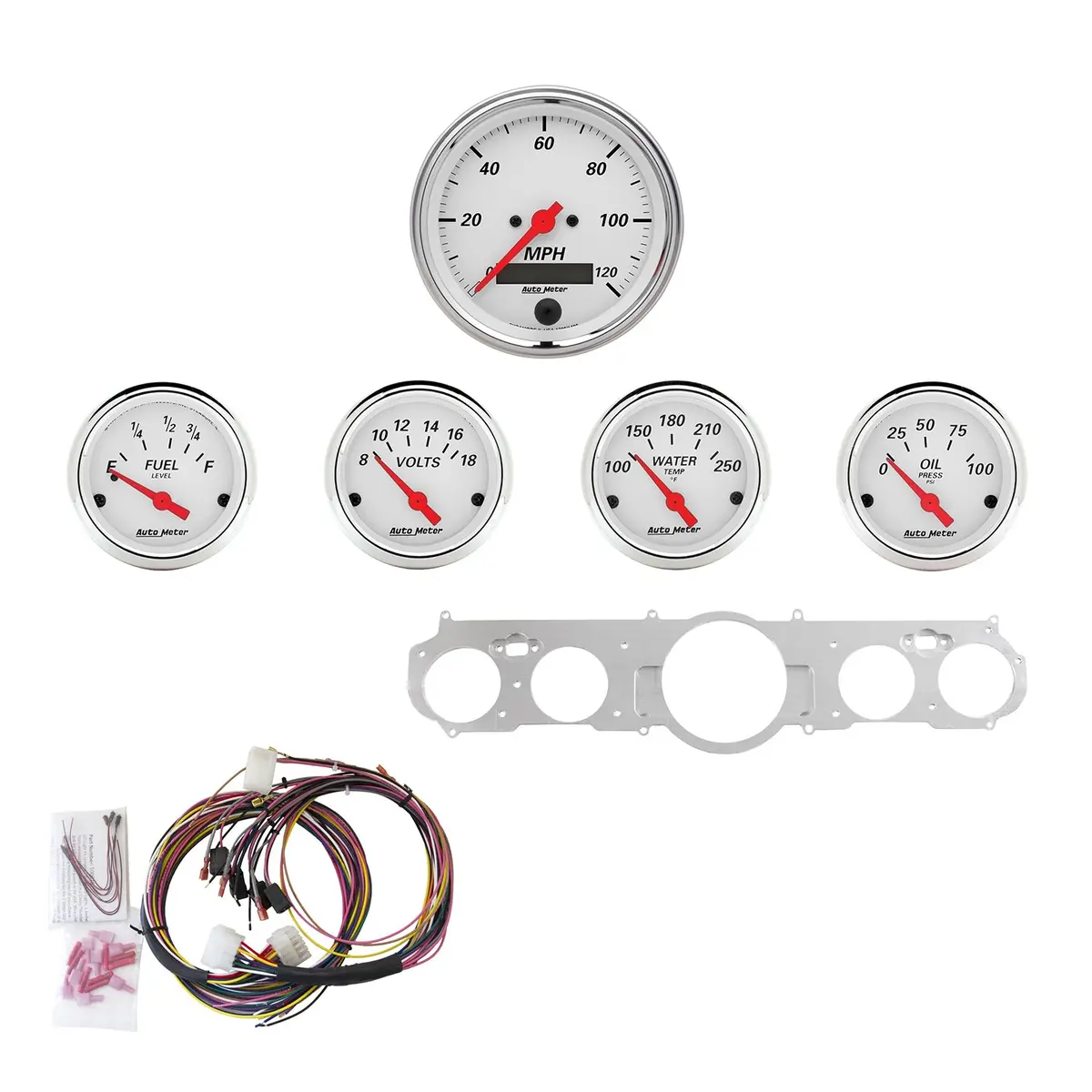 5 Gauge Direct-Fit Dash Kit Mustang 65-66 Arctic White 1