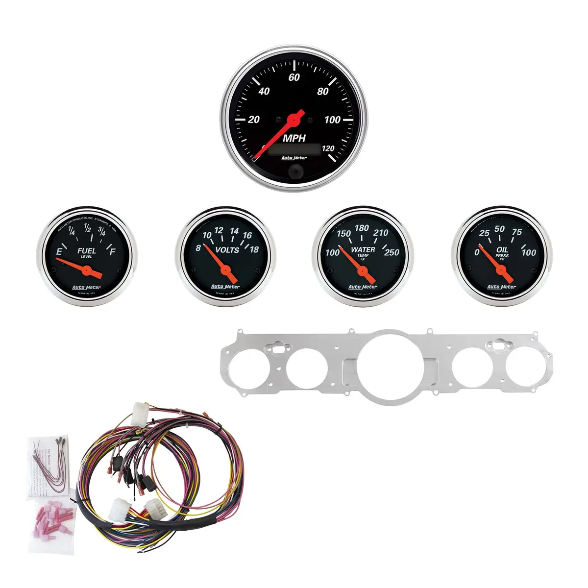 5 Gauge Direct-Fit Dash Kit Mustang 65-66 Designer Black 1