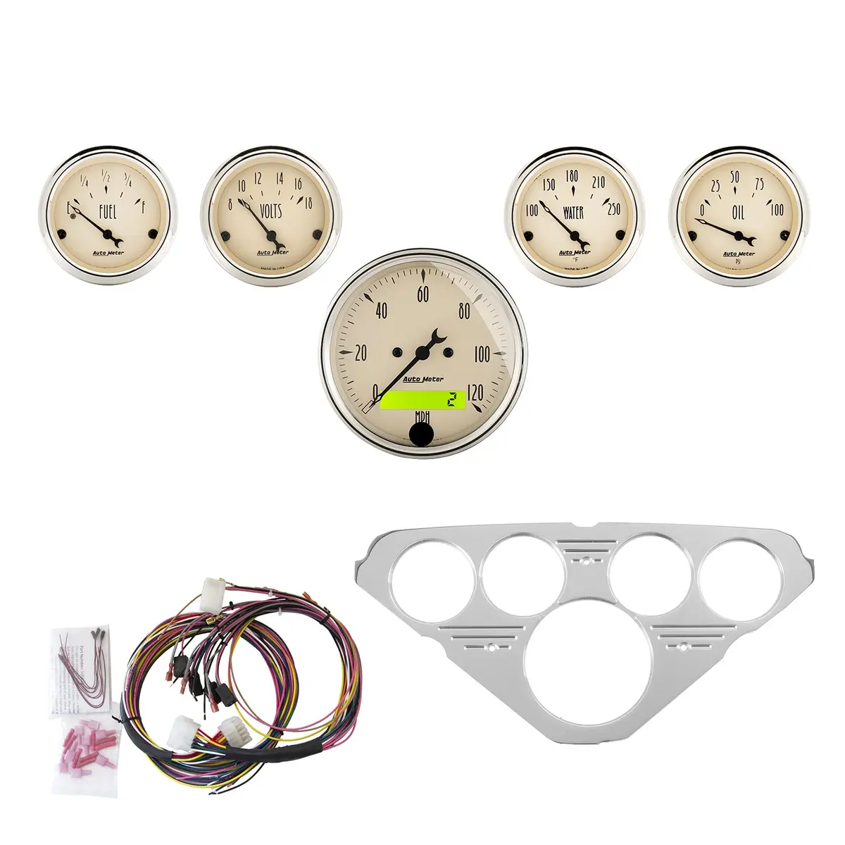 5 Gauge Direct-Fit Dash Kit Chevy Truck 55-59 Antique Beige 1