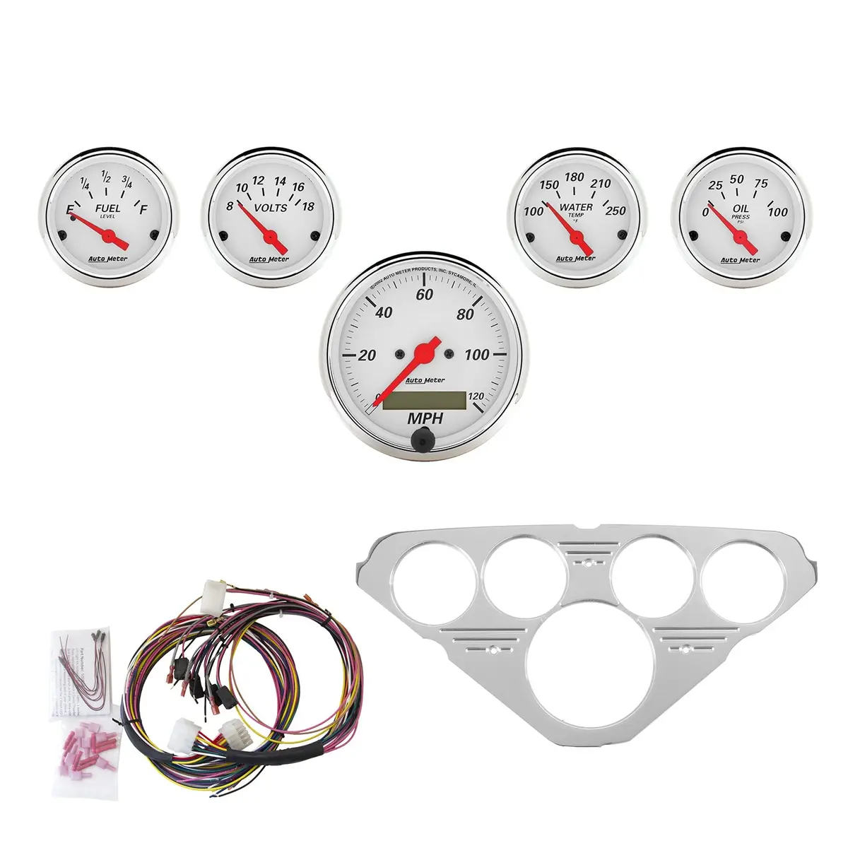 5 Gauge Direct-Fit Dash Kit Chevy Truck 55-59 Arctic White 1