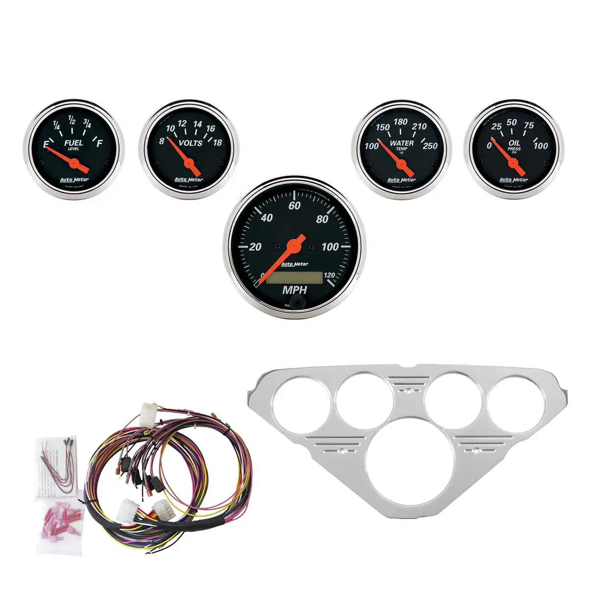 5 Gauge Direct-Fit Dash Kit Chevy Truck 55-59 Designer Black 1