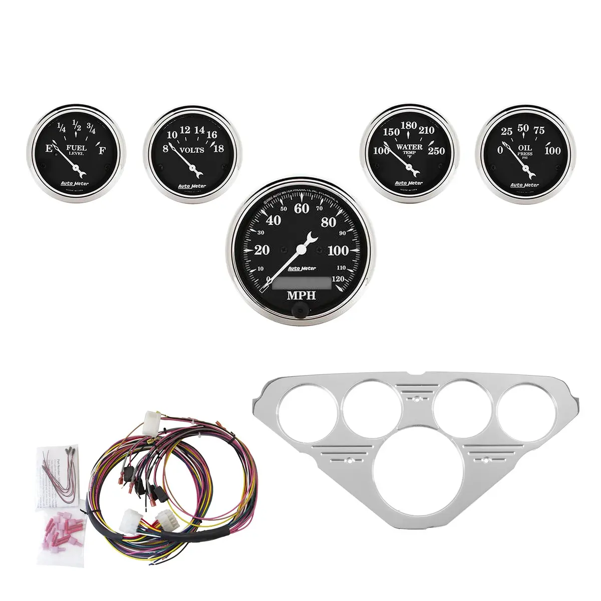 5 Gauge Direct-Fit Dash Kit Chevy Truck 55-59 Old Tyme Black 1