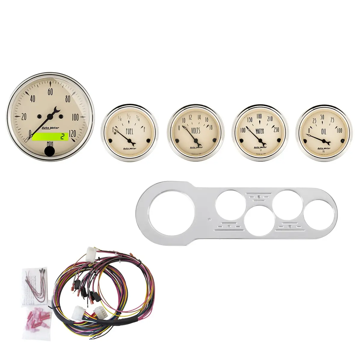 5 Gauge Direct-Fit Dash Kit Chevy Car 53-54 Antique Beige 1