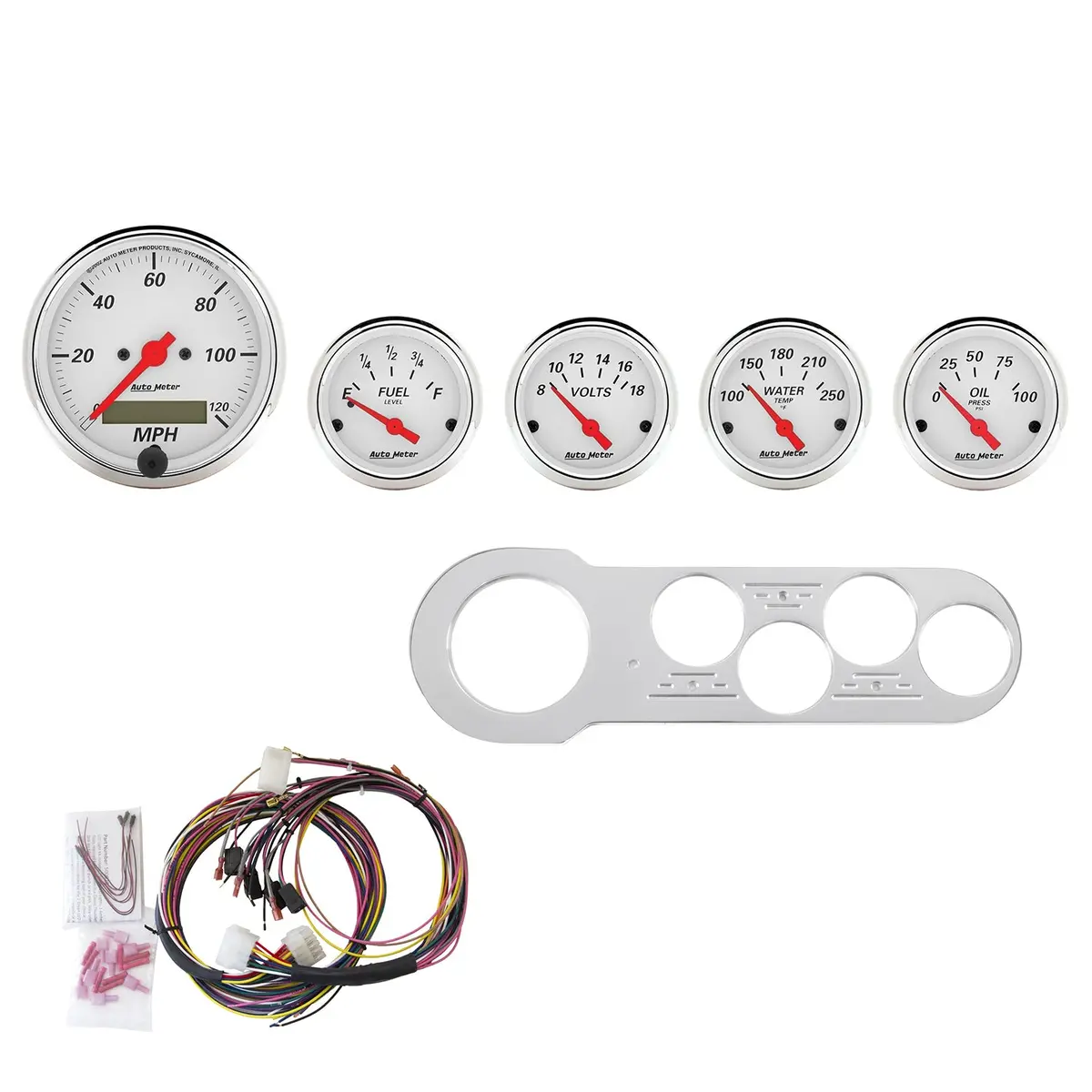 5 Gauge Direct-Fit Dash Kit Chevy Car 53-54 Arctic White 1