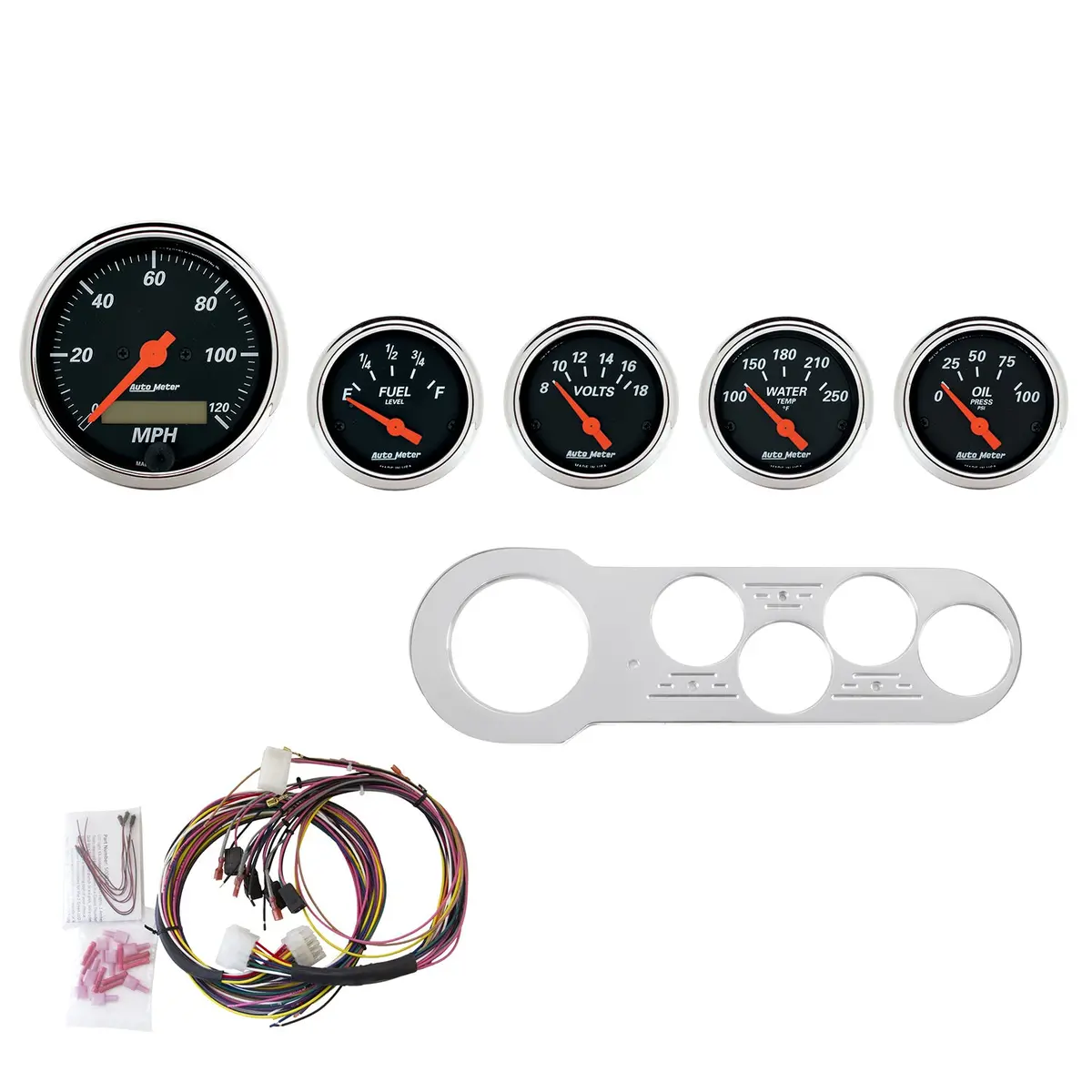 5 Gauge Direct-Fit Dash Kit Chevy Car 53-54 Designer Black 1