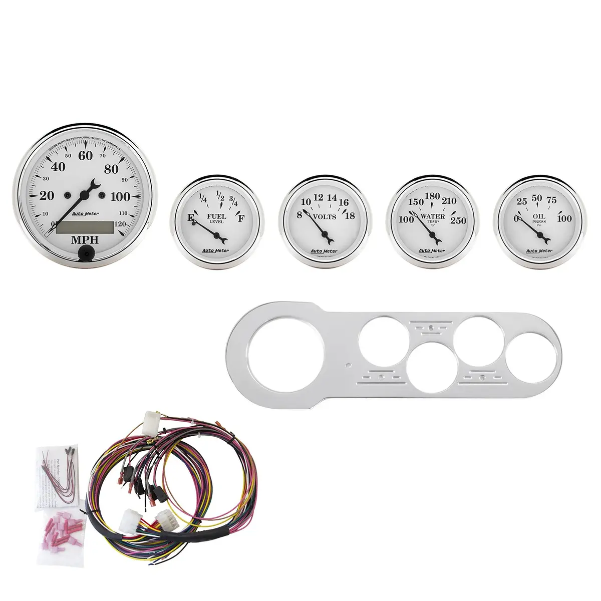5 Gauge Direct-Fit Dash Kit Chevy Car 53-54 Old Tyme White 1