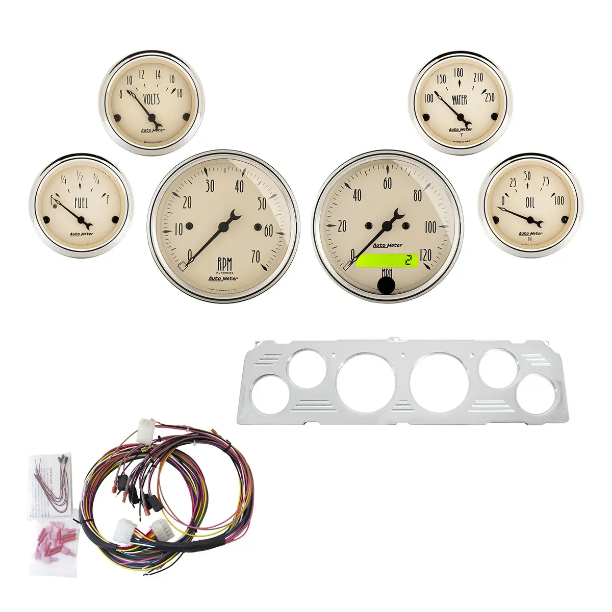 6 Gauge Direct-Fit Dash Kit Chevy Truck 64-66 Antique Beige 1