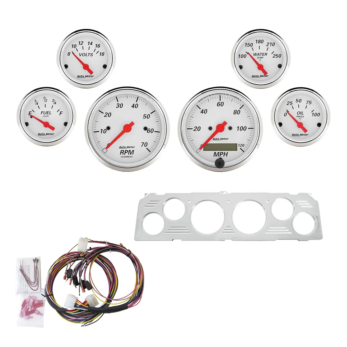 6 Gauge Direct-Fit Dash Kit Chevy Truck 64-66 Arctic White 1