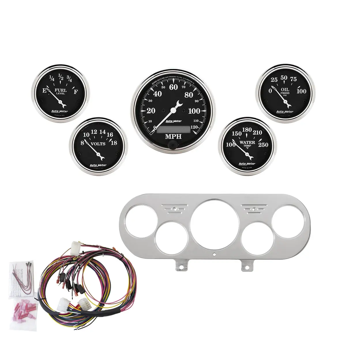 5 Gauge Direct-Fit Dash Kit Nova 62-65 Old Tyme Black 1
