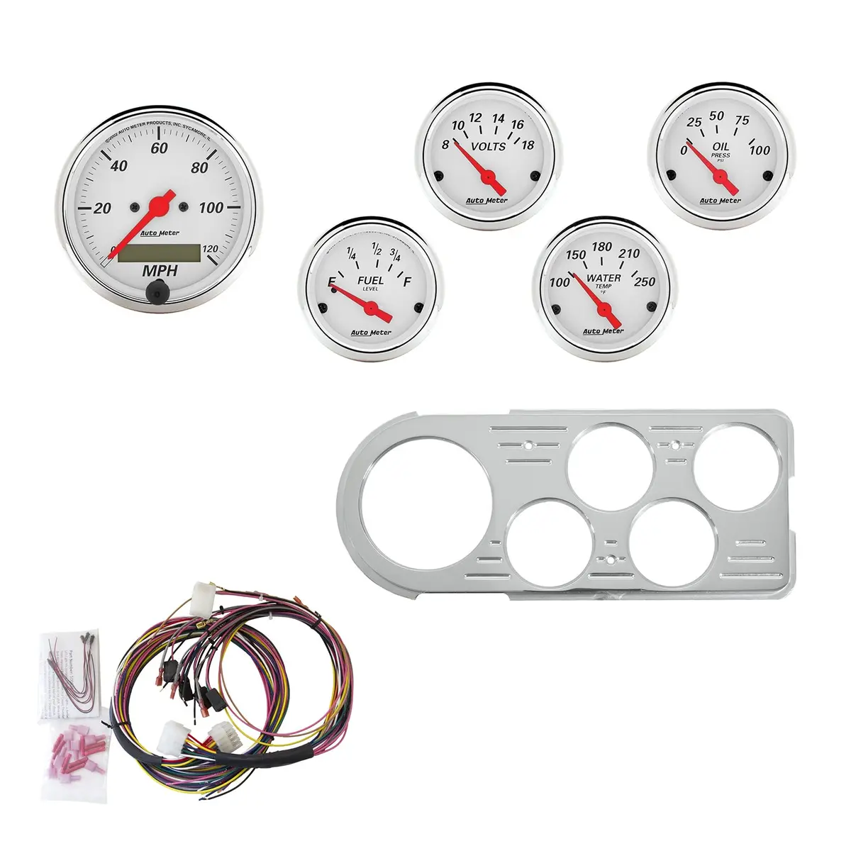 5 Gauge Direct-Fit Dash Kit Ford Truck 48-50 Arctic White 1