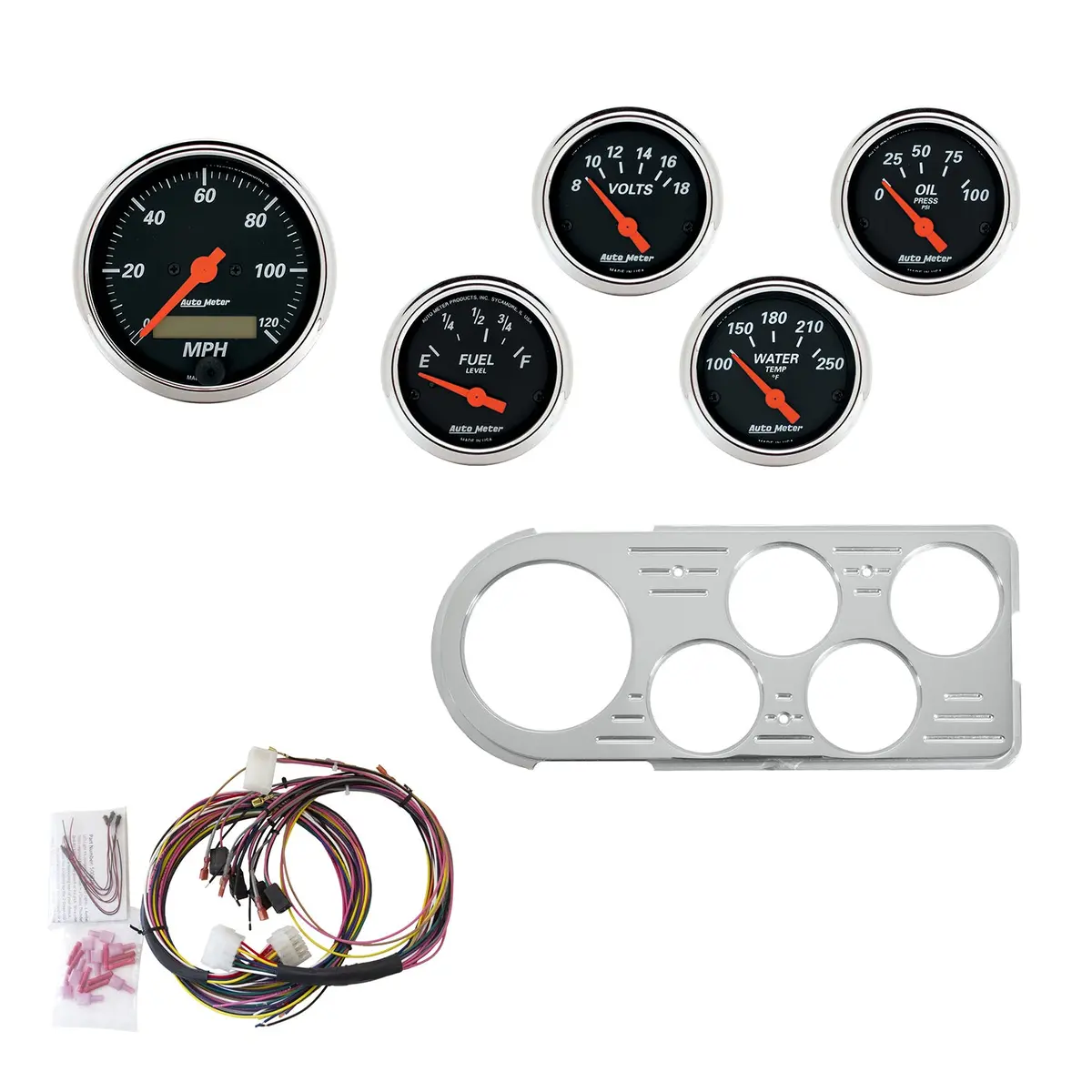 5 Gauge Direct-Fit Dash Kit Ford Truck 48-50 Designer Black 1