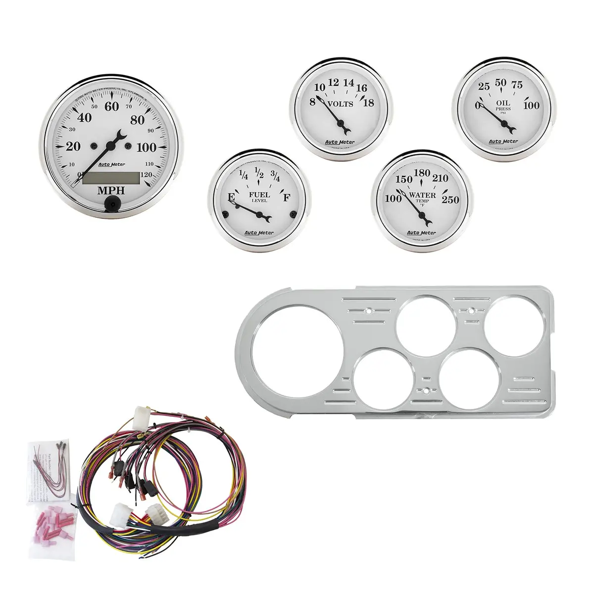 5 Gauge Direct-Fit Dash Kit Ford Truck 48-50 Old Tyme White 1