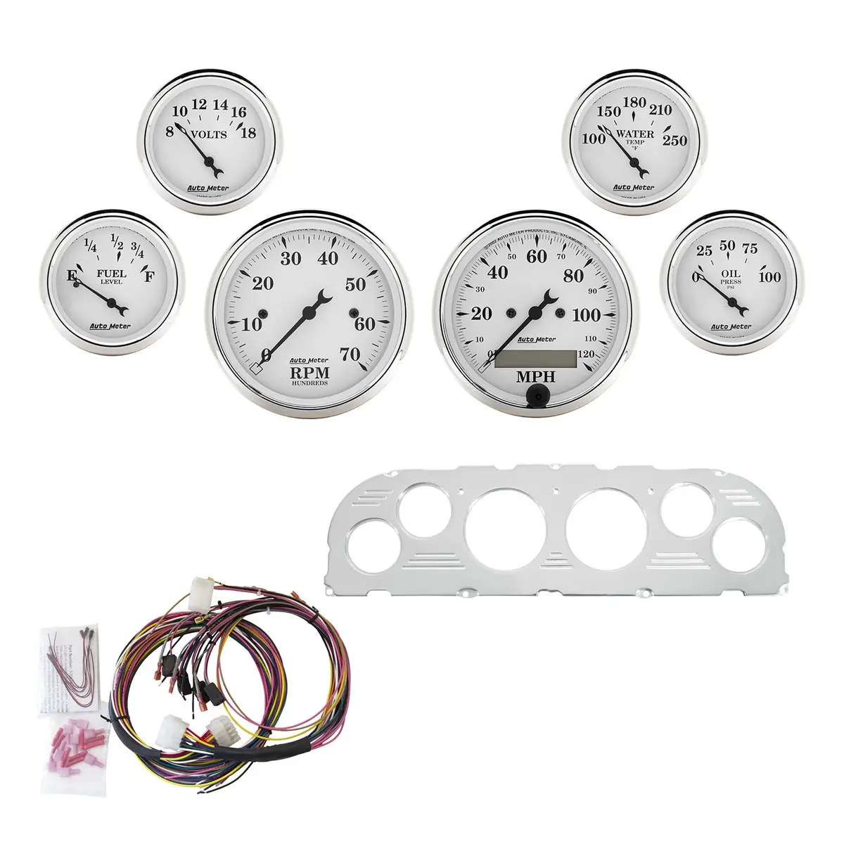 6 Gauge Direct-Fit Dash Kit Chevy Truck 60-63 Old Tyme White 1