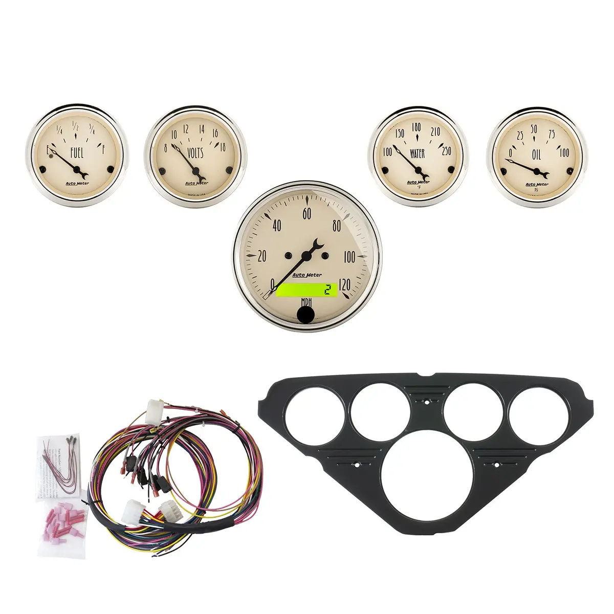 5 Gauge Direct-Fit Dash Kit Chevy Truck 55-59 Antique Beige 1